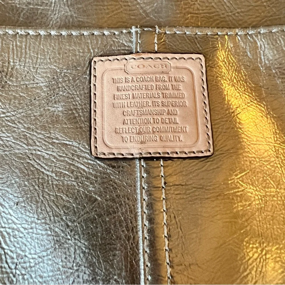 Coach Silver Metallic Crossbody Bag - Picture 4 of 16